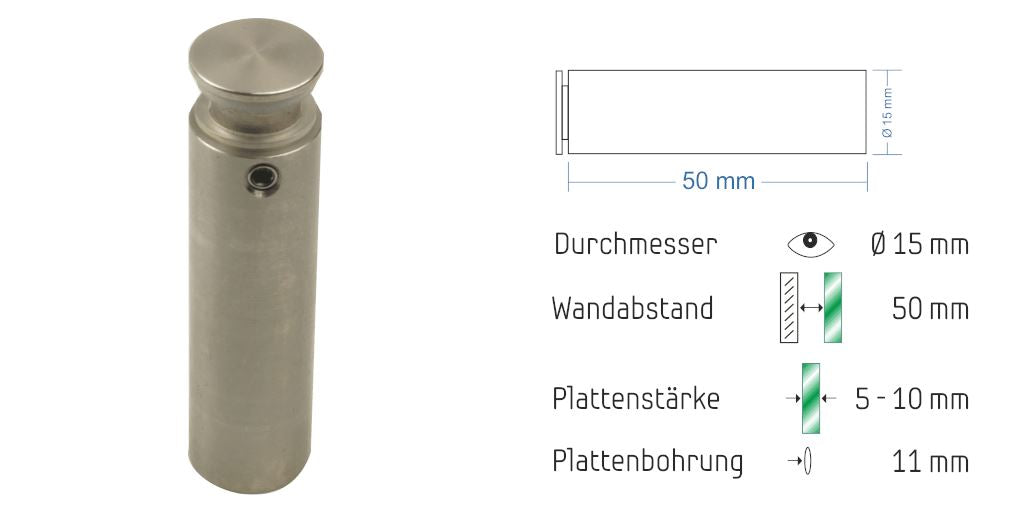 Abstandshalter mit Madenschraube für 5 bis 10 mm 18