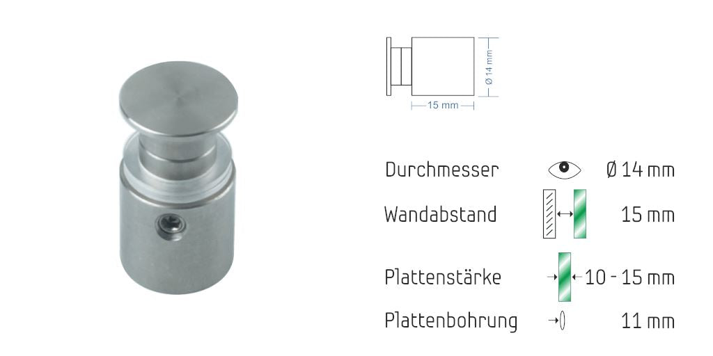 Abstandshalter Drage mit Inbus Klemmbereich 10-15mm 12