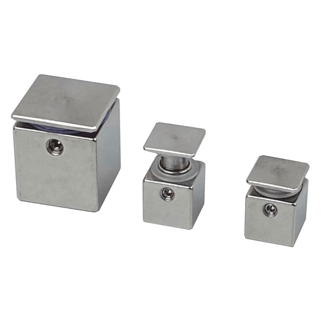 Abstandshalter mit Madenschraube - 15x15 / 25x25 mm WA: 15 / 25 mm aus Edelstahl - Lindau Abstandshalter Lindau mit Inbus Klemmbereich 2-10mm abstandshalter-online.com