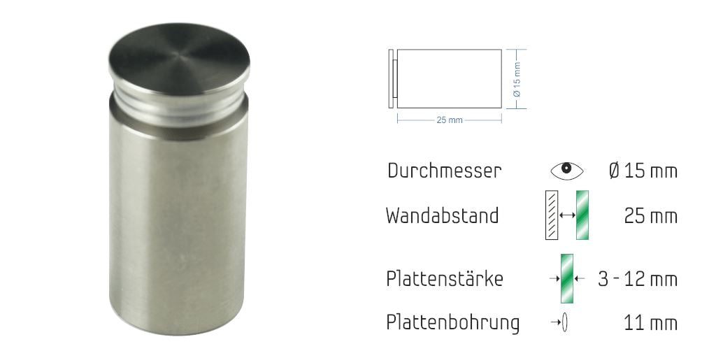 Abstandshalter Pogeez mit Linksgewinde für 3 bis 12 mm