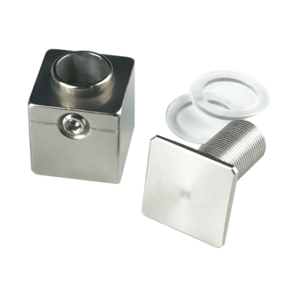 Abstandshalter mit Madenschraube - 15x15 / 25x25 mm WA: 15 / 25 mm aus Edelstahl - Lindau Abstandshalter Lindau mit Inbus Klemmbereich 2-10mm abstandshalter-online.com