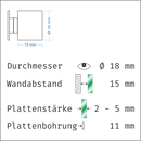 Abstandshalter mit Madenschraube - Ø 18 mm WA: 15 / 20 / 30 mm aus Edelstahl - Steinburg