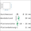 Abstandshalter mit Madenschraube - Ø 18 mm WA: 15 / 20 / 30 mm aus Edelstahl - Steinburg