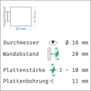 Abstandshalter mit Madenschraube - Ø 18 mm WA: 15 / 20 / 30 mm aus Edelstahl - Steinburg