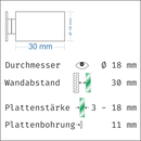 Abstandshalter mit Madenschraube - Ø 18 mm WA: 15 / 20 / 30 mm aus Edelstahl - Steinburg