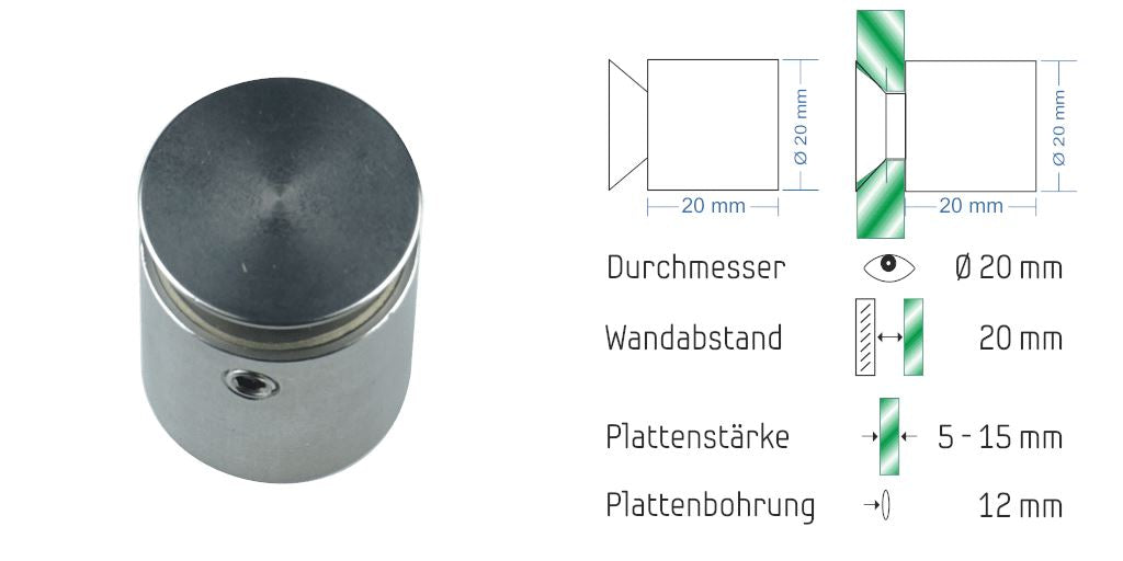Abstandshalter mit Madenschraube - Ø 15Uelsby 3