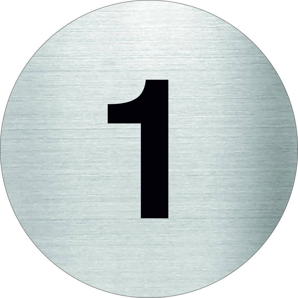 Piktogramm Zahl 1 aus Edelstahl Piktogramm Zahl 1 www.abstandshalter-online.com/ Ø60mm