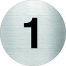 Piktogramm Zahl 1 aus Edelstahl Piktogramm Zahl 1 www.abstandshalter-online.com/ Ø60mm