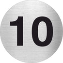 Piktogramm Zahl 10 aus Edelstahl Piktogramm Zahl 10 www.abstandshalter-online.com/ Ø60mm