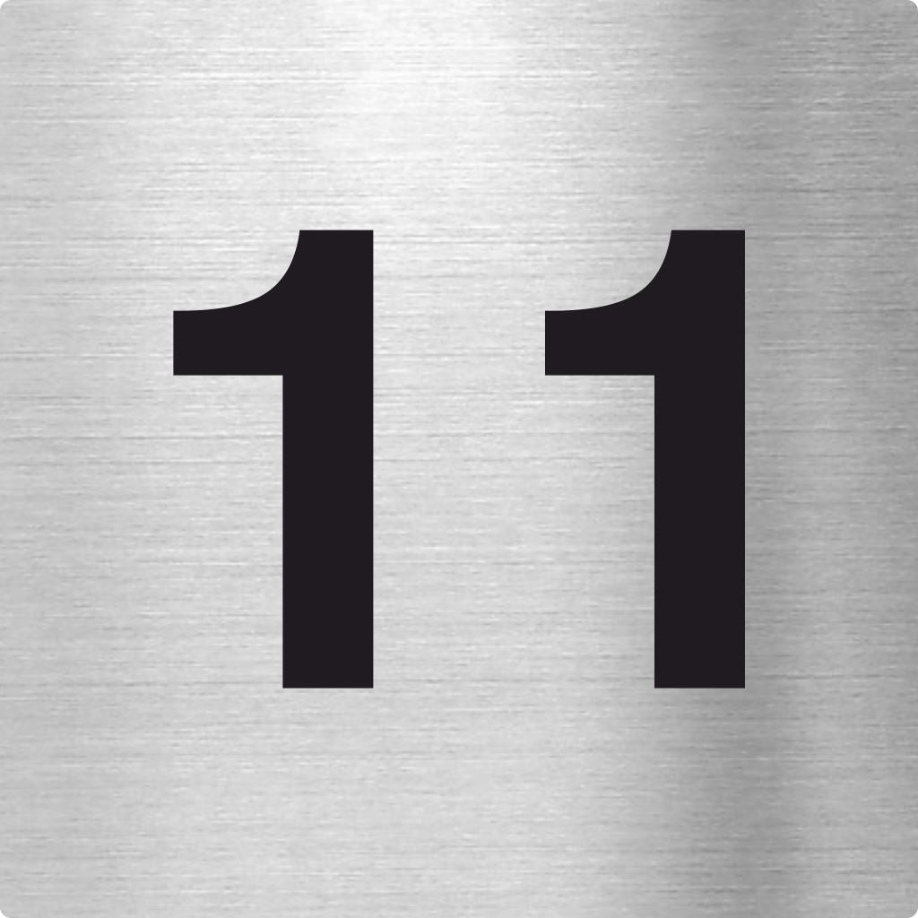 Piktogramm Zahl 11 aus Edelstahl Piktogramm Zahl 11 www.abstandshalter-online.com/ 70x70mm