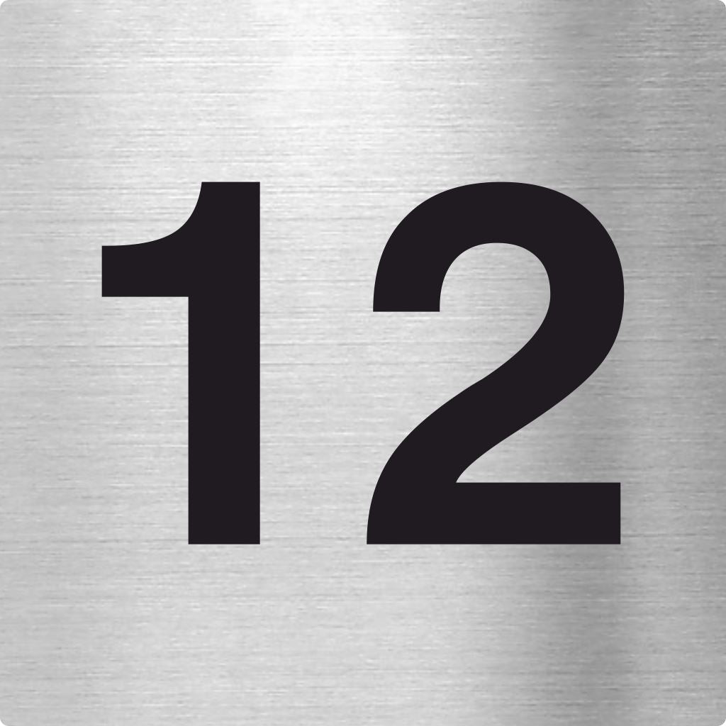 Piktogramm Zahl 12 aus Edelstahl Piktogramm Zahl 12 www.abstandshalter-online.com/ 70x70mm