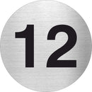 Piktogramm Zahl 12 aus Edelstahl Piktogramm Zahl 12 www.abstandshalter-online.com/ Ø60mm
