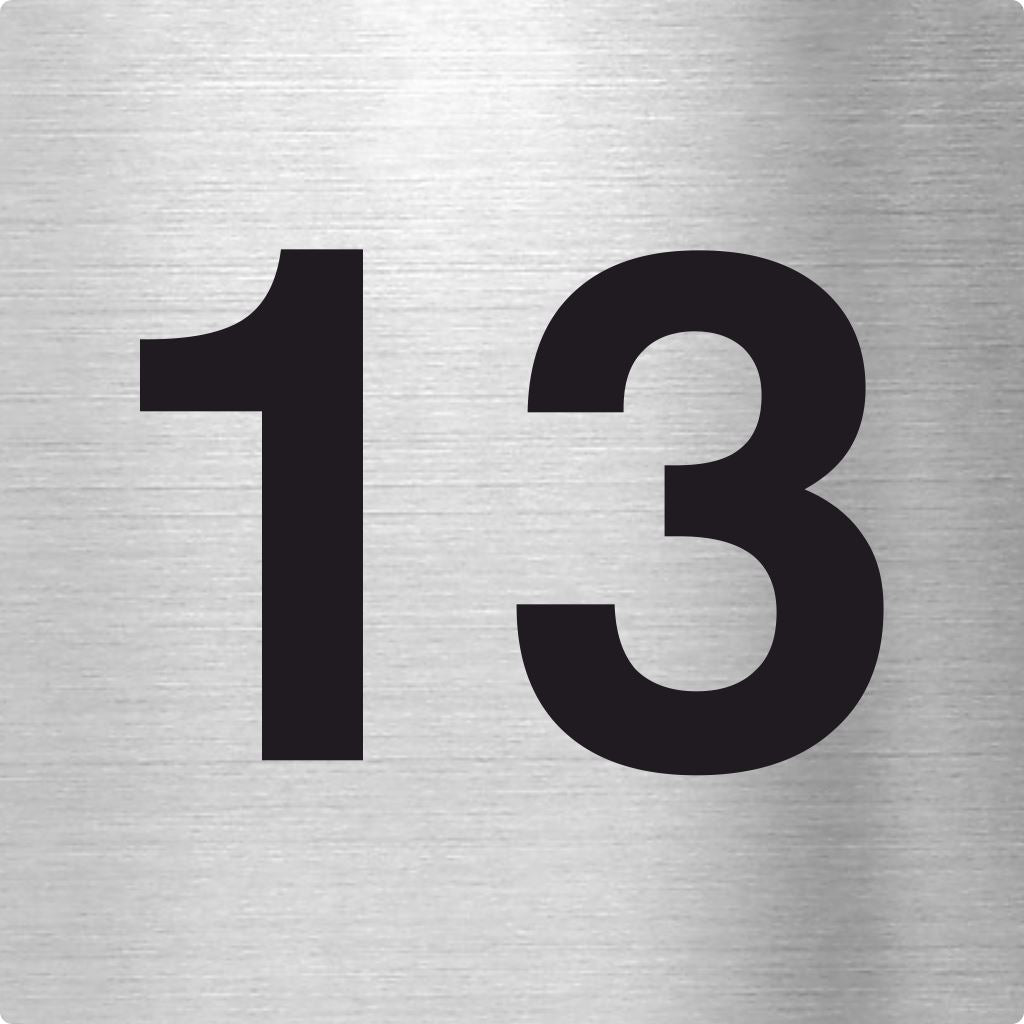 Piktogramm Zahl 13 aus Edelstahl Piktogramm Zahl 13 www.abstandshalter-online.com/ 70x70mm