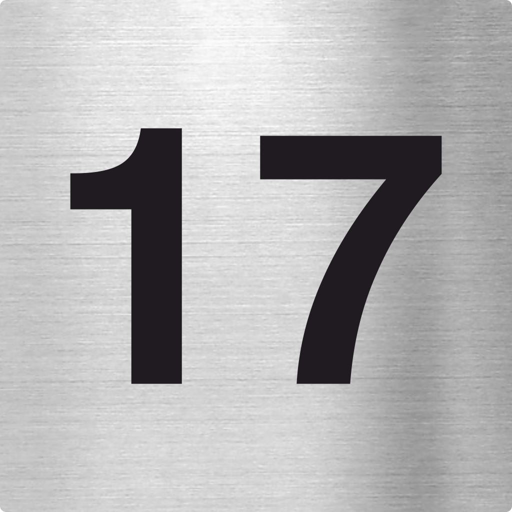 Piktogramm Zahl 17 aus Edelstahl Piktogramm Zahl 17 www.abstandshalter-online.com/ 70x70mm