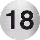 Piktogramm Zahl 18 aus Edelstahl Piktogramm Zahl 18 www.abstandshalter-online.com/ Ø60mm