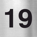 Piktogramm Zahl 19 aus Edelstahl Piktogramm Zahl 19 www.abstandshalter-online.com/ 70x70mm