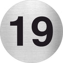 Piktogramm Zahl 19 aus Edelstahl Piktogramm Zahl 19 www.abstandshalter-online.com/ Ø60mm