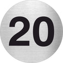 Piktogramm Zahl 20 aus Edelstahl Piktogramm Zahl 20 www.abstandshalter-online.com/ Ø60mm