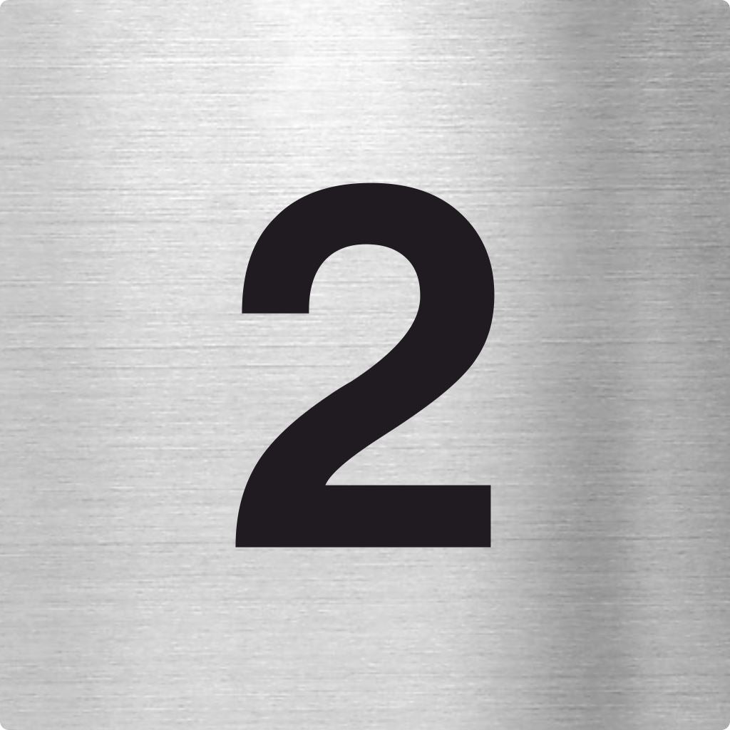 Piktogramm Zahl 2 aus Edelstahl Piktogramm Zahl 2 www.abstandshalter-online.com/ 70x70mm