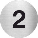 Piktogramm Zahl 2 aus Edelstahl Piktogramm Zahl 2 www.abstandshalter-online.com/ Ø60mm