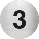 Piktogramm Zahl 3 aus Edelstahl Piktogramm Zahl 3 www.abstandshalter-online.com/ Ø60mm