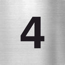Piktogramme Zahl 4 aus Edelstahl Piktogramm Zahl 4 www.abstandshalter-online.com/ 70x70mm