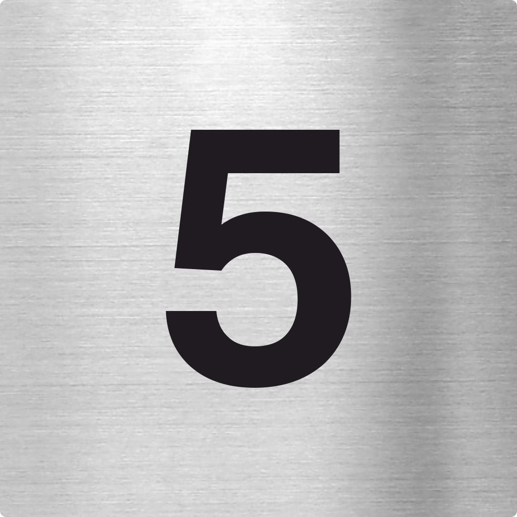 Piktogramm Zahl 5 aus Edelstahl Piktogramm Zahl 5 www.abstandshalter-online.com/ 70x70mm