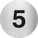 Piktogramm Zahl 5 aus Edelstahl Piktogramm Zahl 5 www.abstandshalter-online.com/ Ø60mm