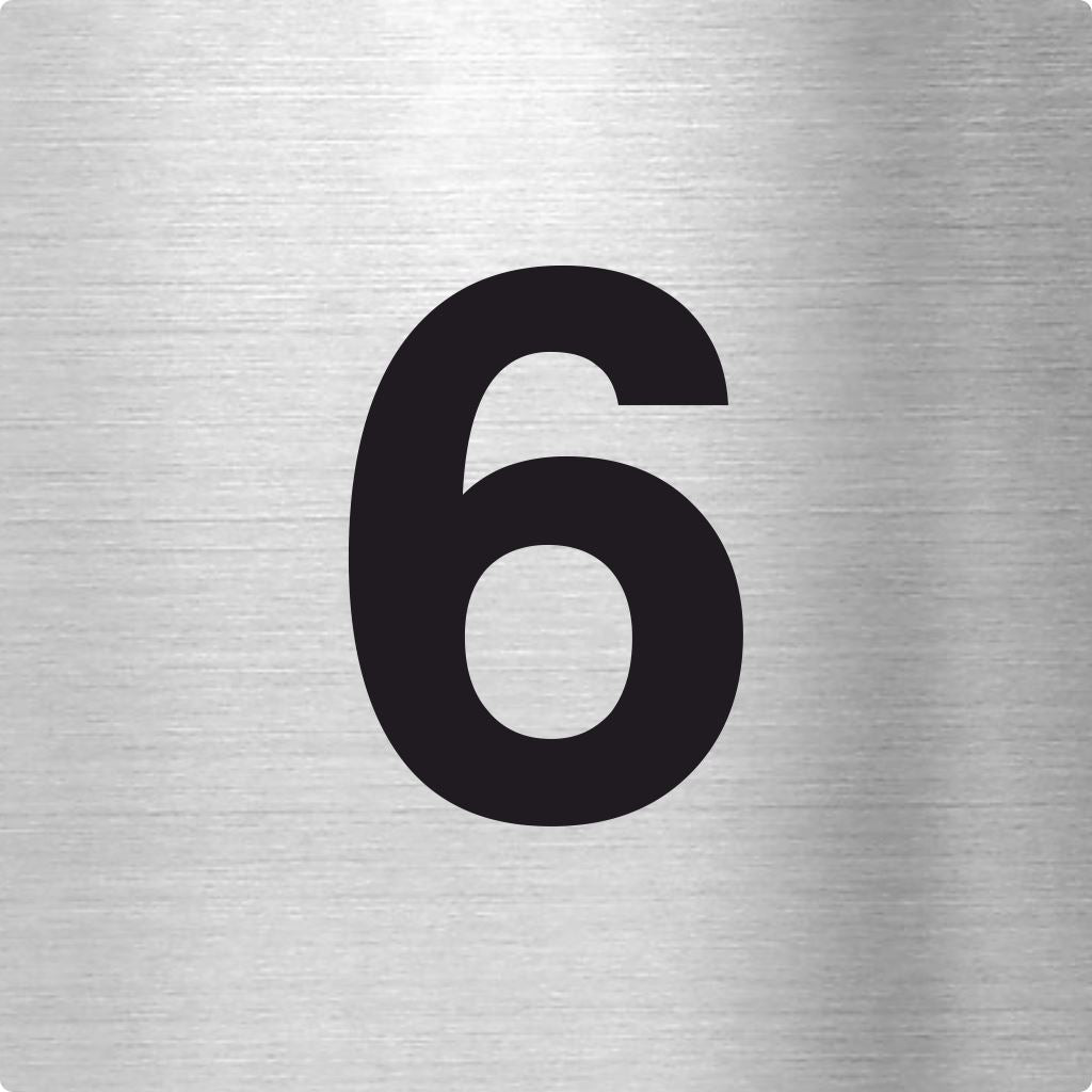 Piktogramm Zahl 6 aus Edelstahl Piktogramm Zahl 6 www.abstandshalter-online.com/ 70x70mm