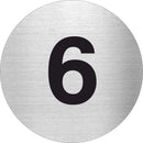 Piktogramm Zahl 6 aus Edelstahl Piktogramm Zahl 6 www.abstandshalter-online.com/ Ø60mm