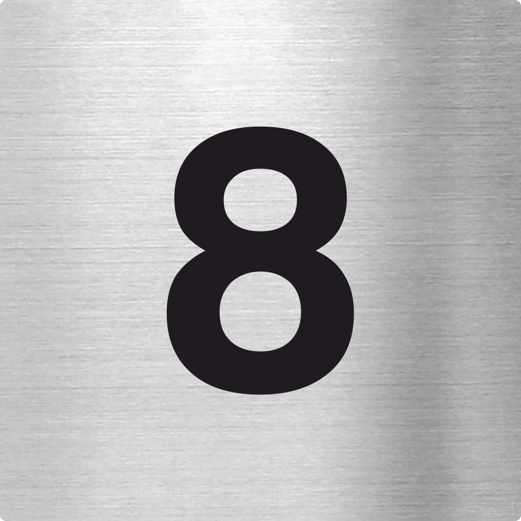 Piktogramm Zahl 8 aus Edelstahl Piktogramm Zahl 8 www.abstandshalter-online.com/ 70x70mm