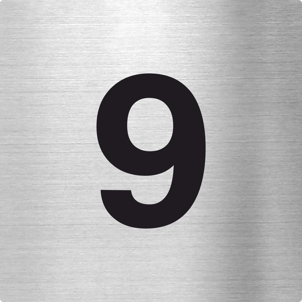 Piktogramm Zahl 9 aus Edelstahl Piktogramm Zahl 9 www.abstandshalter-online.com/ 70x70mm