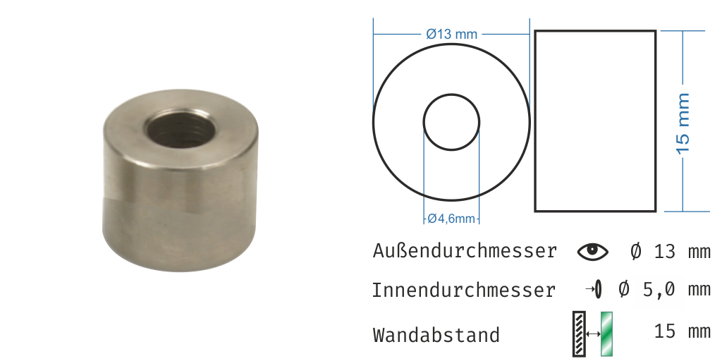 Distanzhülsen aus Edelstah 13 15 5