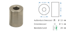 Distanzhülsen Edelstahl in 16 Größen - Ø 10-18 mm WA 5-20 mm Schilderbefestigung Basedow - 1 Stück