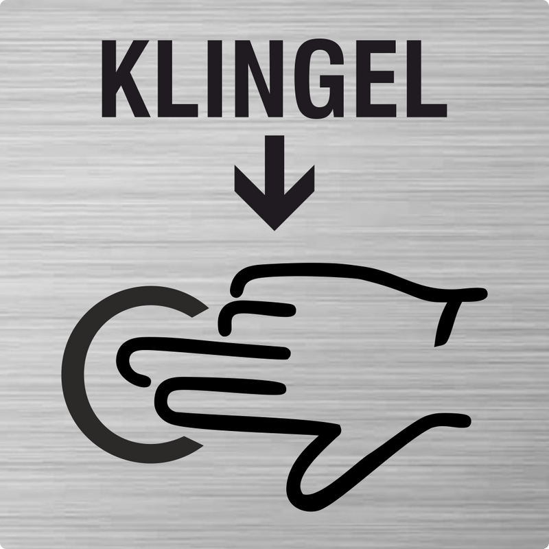 Piktogramm hier Klingeln aus Edelstahl