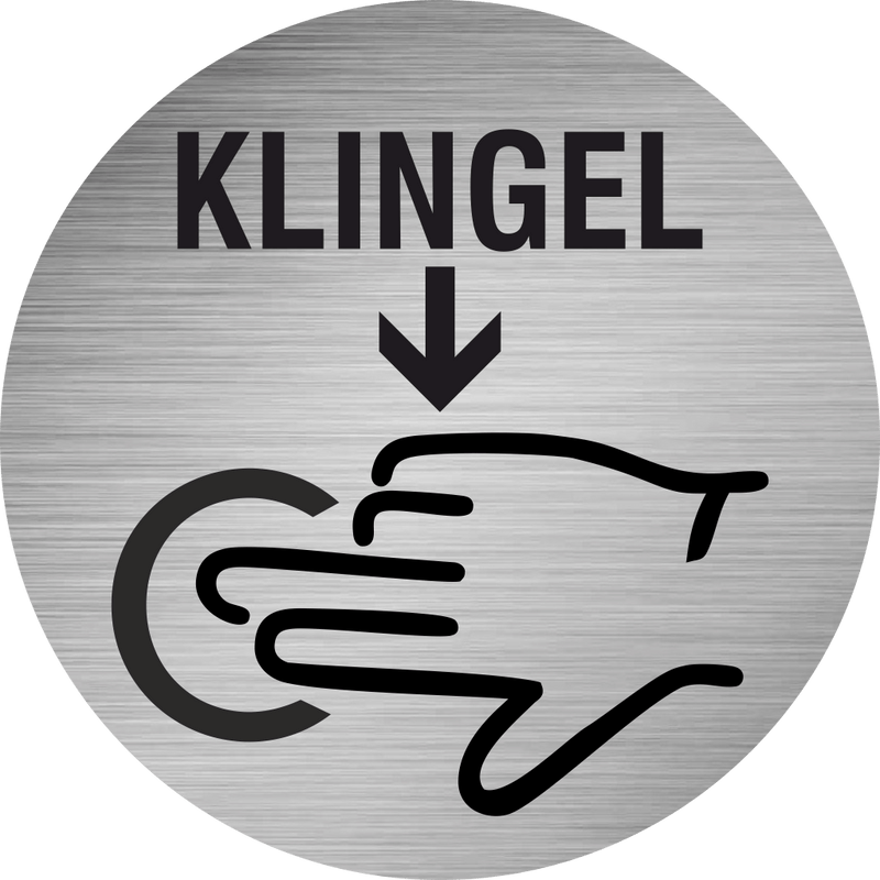 Piktogramm hier Klingeln aus Edelstahl