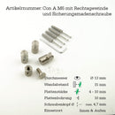 Abstandshalter Edelstahl mit Inbus M6 in 3 Größen - Con<br>- Ø 13 mm<br>- WA 15, 25mm<br>- KB 8, 4-12mm<br>- Wandabstandshalter