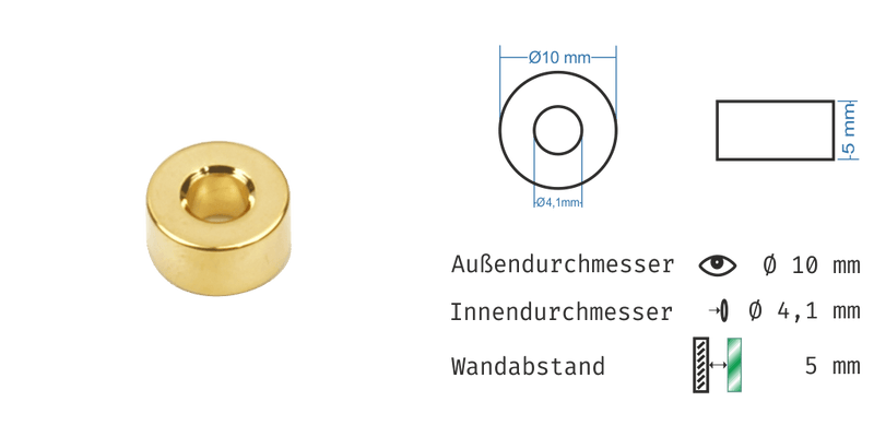 Distanzhülsen Gold glänzend 12