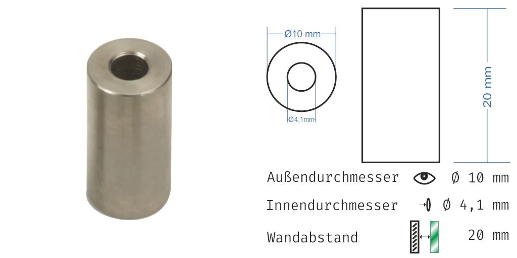 Distanzhülsen Basedow Edelstahl blank