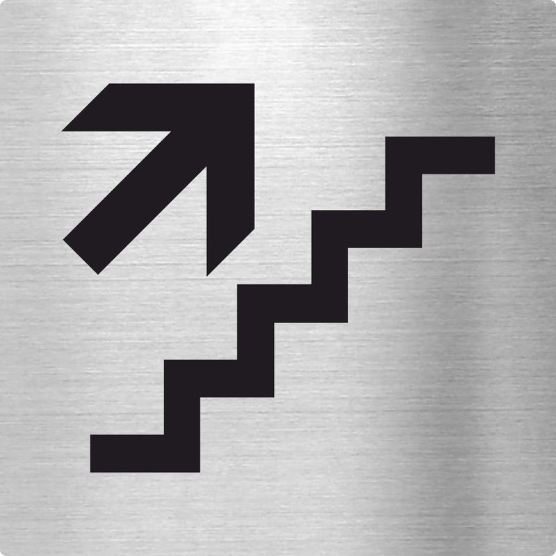 Piktogramm Treppe aufwärts aus Edelstahl Piktogramm Treppe aufwärts 