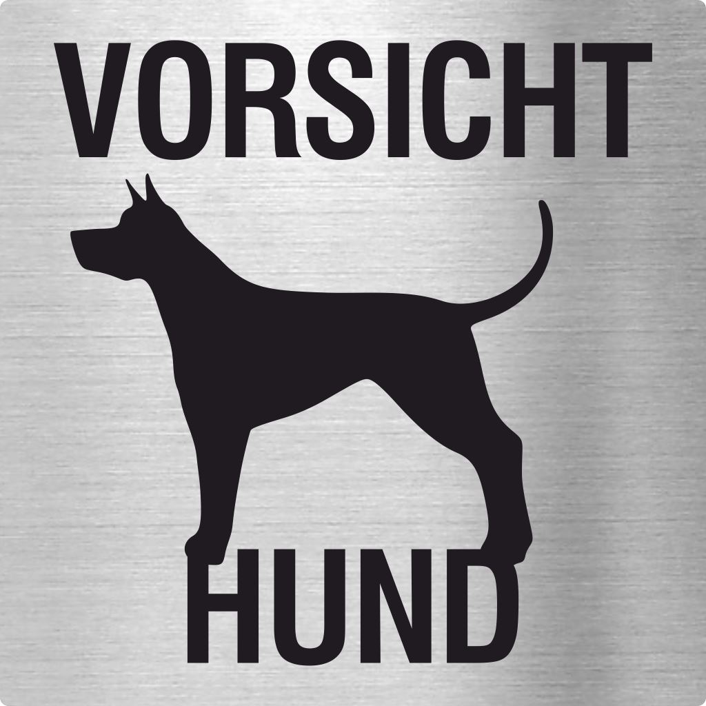 Piktogramm Vorsicht Hund aus Edelstahl Piktogramm Vorsicht Hund 