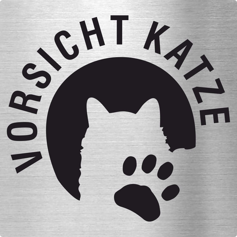 Piktogramm Vorsicht Katze aus Edelstahl Piktogramm Vorsicht Katze  