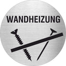 Piktogramm Wandheizung aus Edelstahl Piktogramm Wandheizung www.abstandshalter-online.com/ Ø60mm 