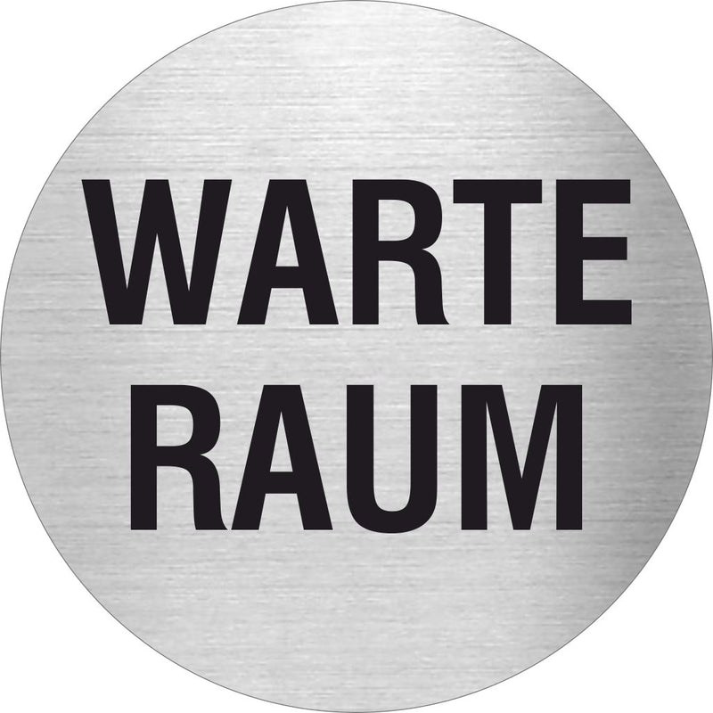 Pikto Warteraum Edelstahl Piktogramm Warteraum www.abstandshalter-online.com/ Ø60mm 