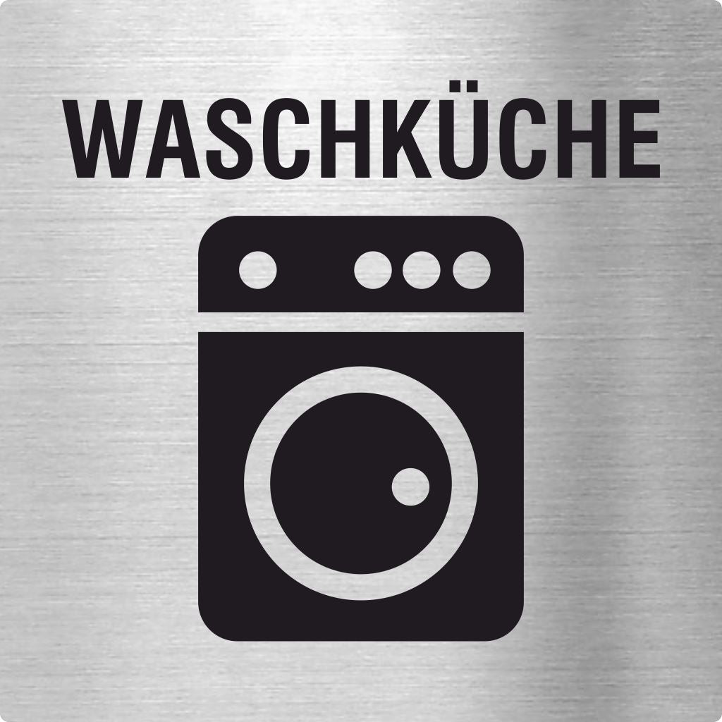 Piktogramm Waschküche aus Edelstahl Piktogramm Waschküche www.abstandshalter-online.com/ 70x70mm 