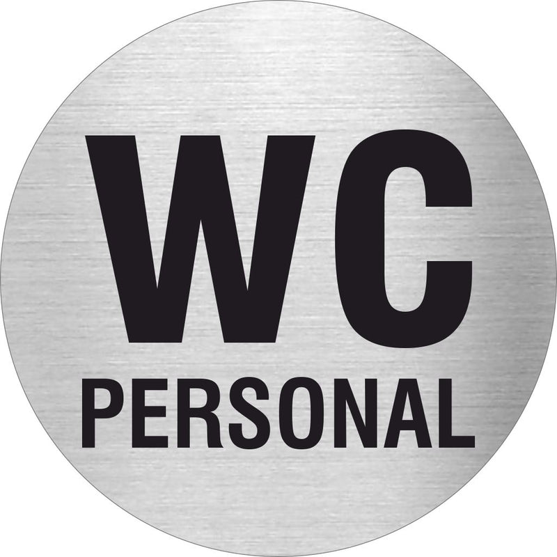 Piktogramme WC Personal Edelstahl Piktogramm WC Personal www.abstandshalter-online.com/ Ø60mm 
