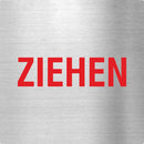 Pikto Ziehen rot Edelstahl Piktogramm Ziehen www.abstandshalter-online.com/ 