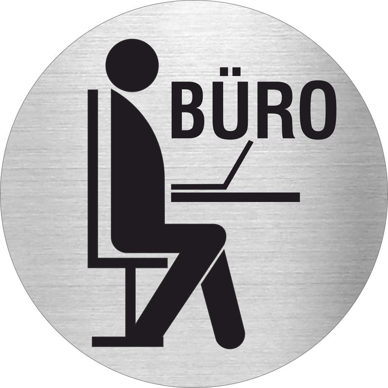 Piktogramm Büro mit Pikto aus Edelstahl Piktogramm Büro mit Pikto 