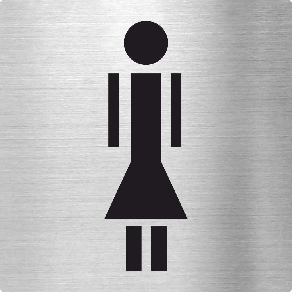 Piktogramme WC Damen modern Edelstahl Piktogramm WC Damen modern 