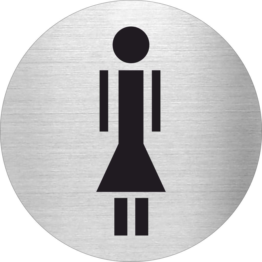 Piktogramme WC Damen modern Edelstahl Piktogramm WC Damen modern 